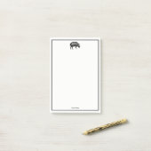 Antieke tekening van wild zwijn zwart-wit post-it® notes (Op bureau)