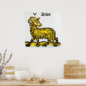 Antieke Tekens van de Dierenriem, Ram Aries Poster (Keuken)