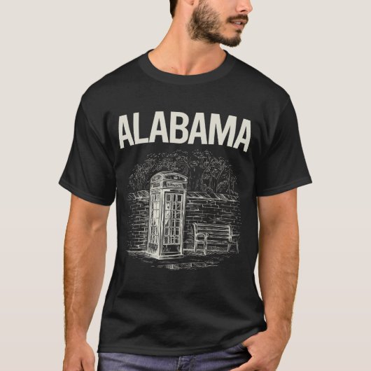 Antieke telefooncel Alabama T-shirt (Voorkant)