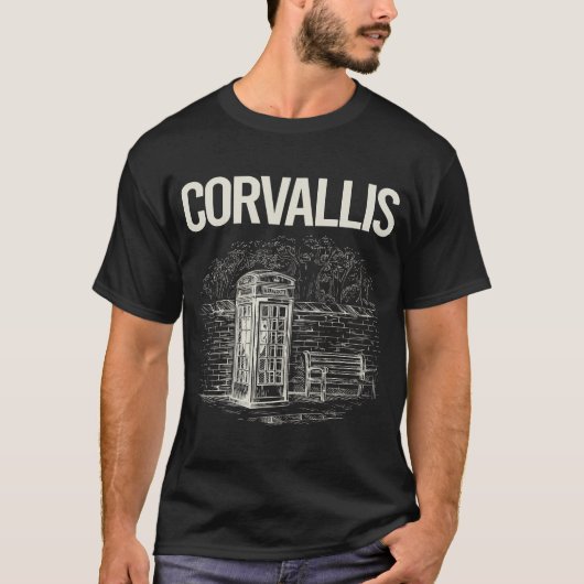Antieke telefooncel Corvallis T-shirt (Voorkant)