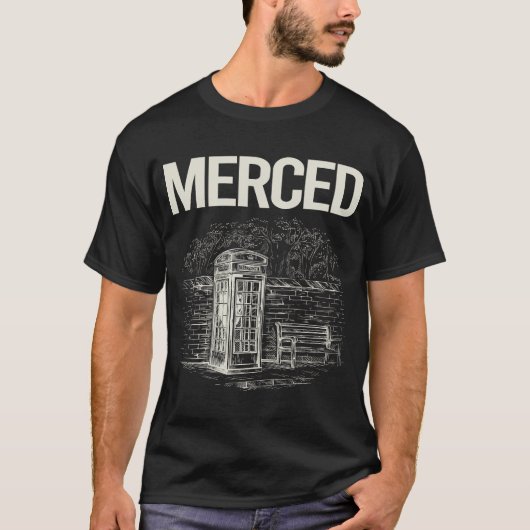 Antieke telefooncel Merced T-shirt (Voorkant)