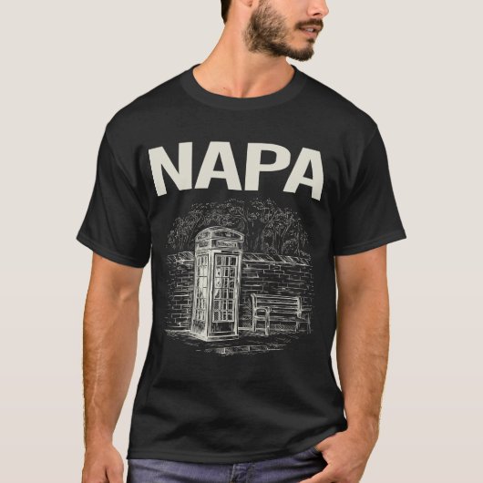 Antieke telefooncel Napa T-shirt (Voorkant)