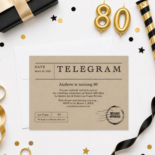 Antieke Telegram Kaart