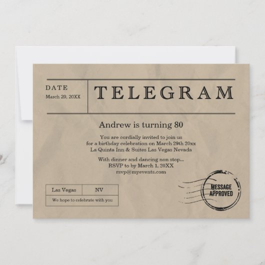 Antieke Telegram Kaart (Voorkant)