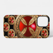 ANTIEKE TEMPLERKRUIS Rode Robijn Edelsteen iPhone Hoesje (Achterkant horizontaal)