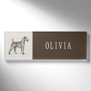 Antieke Terrier Aangepaste Naam Tag Badge Personal