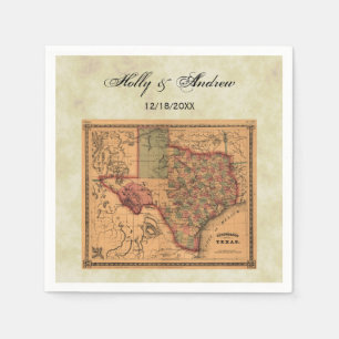 * Antieke Texas kaart #1, versleten achtergrond #3 Servetten