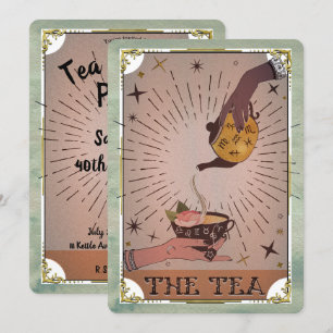 Antieke Thee & Tarot Hekserige Ketel Verjaardagsfe Kaart