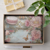ANTIEKE THEEKOP EN MACARONS DECOUPAGE TISSUEPAPIER (Geschenk)