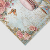 ANTIEKE THEEKOP EN MACARONS DECOUPAGE TISSUEPAPIER (Detail)