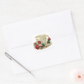 Antieke Theekop en Rozen Sticker (Envelop)