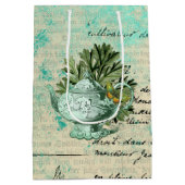 Antieke Theepot & Ephemera Collage Medium Cadeauzakje (Achterkant)