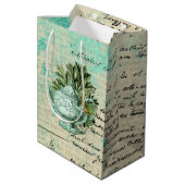 Antieke Theepot & Ephemera Collage Medium Cadeauzakje (Achterkant Gekanteld)