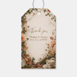 Antieke Theetuin herfst cottagecore Bruiloft Cadeaulabel