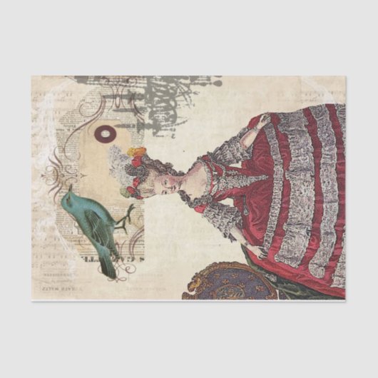 Antieke themafeest verjaardag Marie Antoinette Par Tissuepapier (Voorkant)