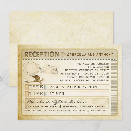 antieke ticket ontvangst kaart (Voorkant / Achterkant)