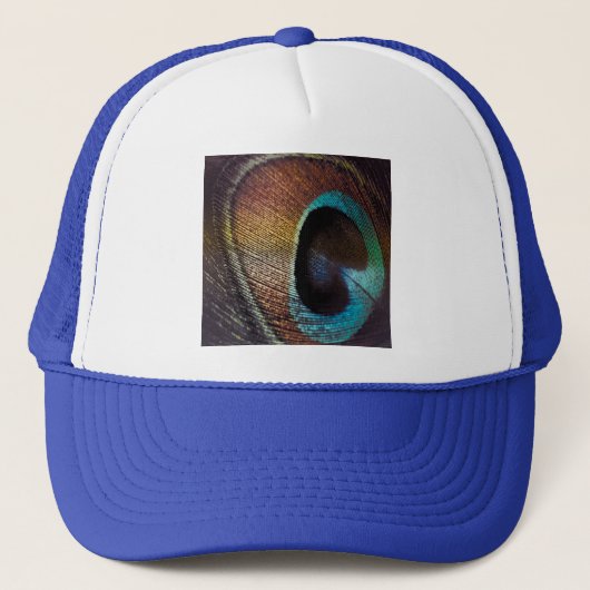 Antieke tinten Pauwveer Oog Trucker Pet (Voorkant)