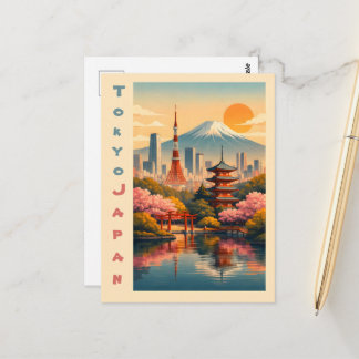 Antieke Tokyo Japan Briefkaart