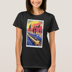 Antieke Tokyo Metro Antiek 1929 Houtsnede T-shirt
