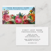 Antieke Tole Schildering Bloem Visitekaartje (Voorkant / Achterkant)