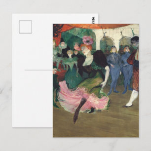 Antieke Toulouse-Lautrec Franse Can-Can Kunst Briefkaart