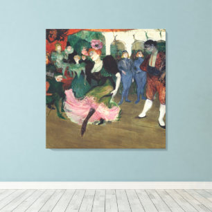Antieke Toulouse-Lautrec Franse Can-Can Kunst Canvas Afdruk