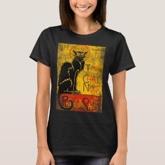 Antieke Tour du Chat Noir Zwarte Kat Voor Hallowee T-shirt
