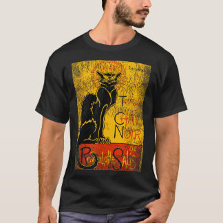 Antieke Tour du Chat Noir Zwarte Kat Voor Hallowee T-shirt