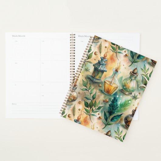 Antieke Toverflesjes Groen Amber Botanisch Planner (Display)