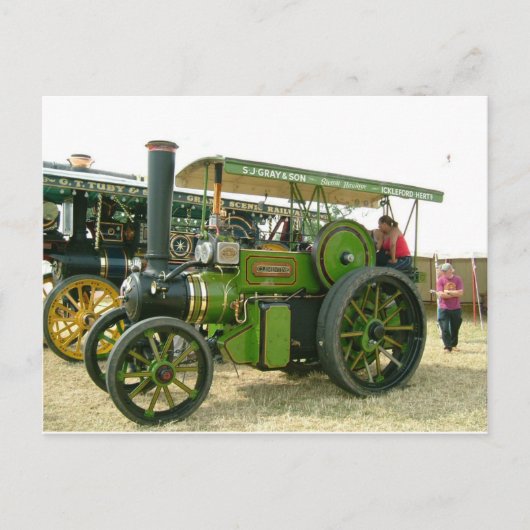 antieke tractor briefkaart (Voorkant)