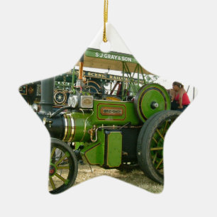antieke tractor keramisch ornament