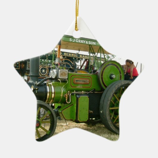 antieke tractor keramisch ornament (Voorkant)