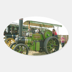 antieke tractor ovale sticker