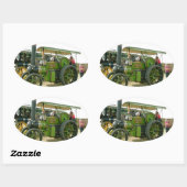 antieke tractor ovale sticker (Vel)
