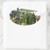 antieke tractor ovale sticker (Tas)