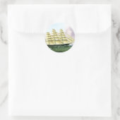 Antieke Transport Oude Klipper op Zee Ronde Sticker (Tas)