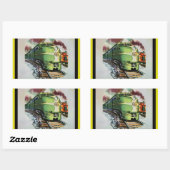 Antieke trein rechthoekige sticker (Vel)