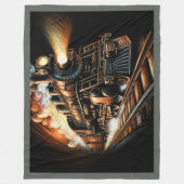 Antieke Treinmachines Railfan Fleece Deken (Voorkant)