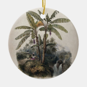 Antieke Tropische Bananenboomgaard Vintage Bota Keramisch Ornament