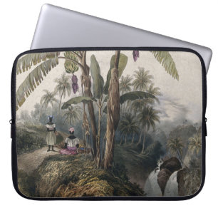 Antieke Tropische Bananenboomgaard Vintage Bota Laptop Sleeve