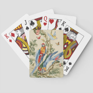 Antieke Tropische Papegaai en Vlinder Fijne Kunst Pokerkaarten