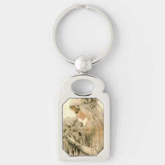 Antieke Trouw Elegante Bruid Sleutelhanger (Voorkant)