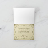 Antieke Trouw Verjaardagskaart met Pauw-ontwerp Bedankkaart (Binnen)