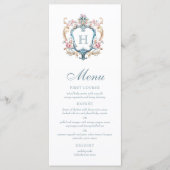Antieke Trouwerij met Monogram en Bloemen Crest Menu (Voorkant)