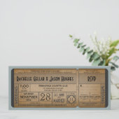 Antieke trouwkaart uitnodiging met RSVP II (Staand voorkant)