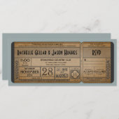 Antieke trouwkaart uitnodiging met RSVP II (Voorkant / Achterkant)