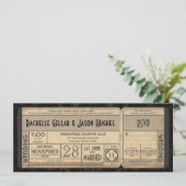 Antieke trouwkaart uitnodiging met RSVP II 3.0 (Staand voorkant)