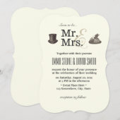 Antieke trouwkaarten voor Mr. & Mrs. Kaart (Voorkant / Achterkant)