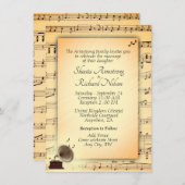 Antieke trouwmuziek thema uitnodiging (Voorkant / Achterkant)