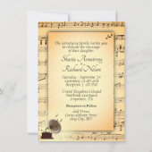 Antieke trouwmuziek thema uitnodiging (Voorkant)
